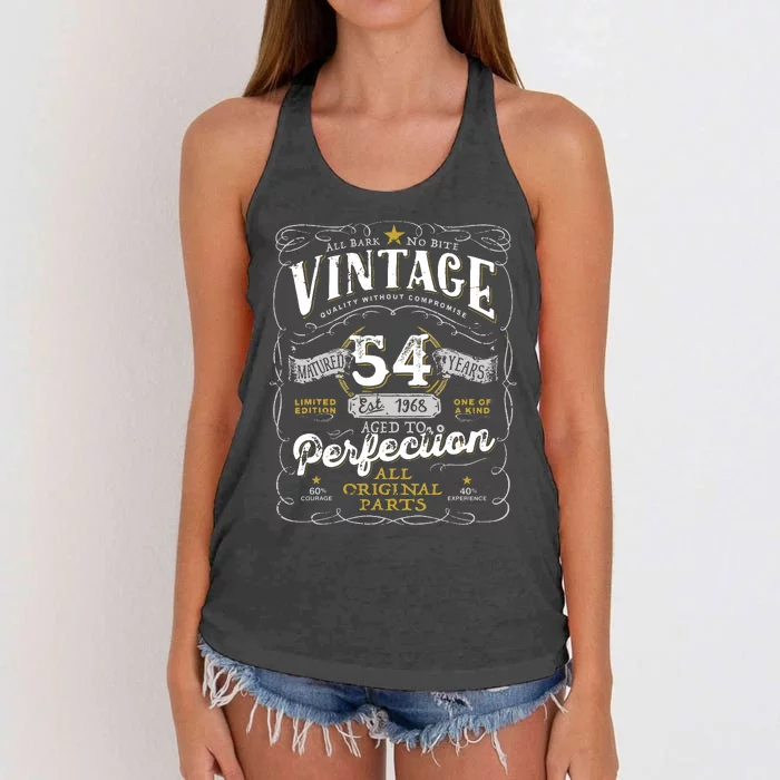 54th Birthday Vintage 1968 Birthday For Women Funny Men 54 Years Old Women's Knotted Racerback Tank