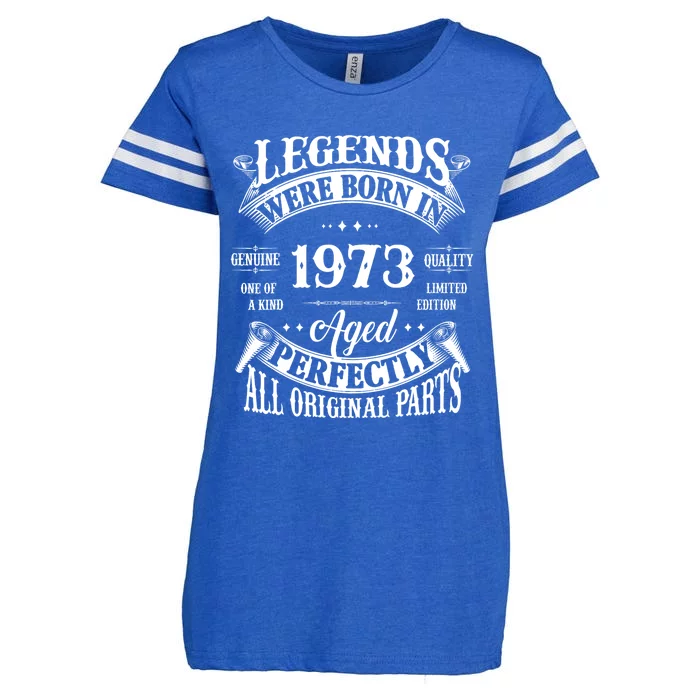 51st Birthday Vintage Legends Born In 1973 51 Years Old Enza Ladies Jersey Football T-Shirt