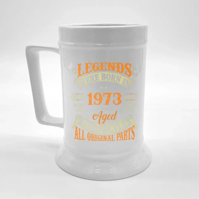 51st Birthday Vintage Legends Born In 1973 51 Years Old Front & Back Beer Stein