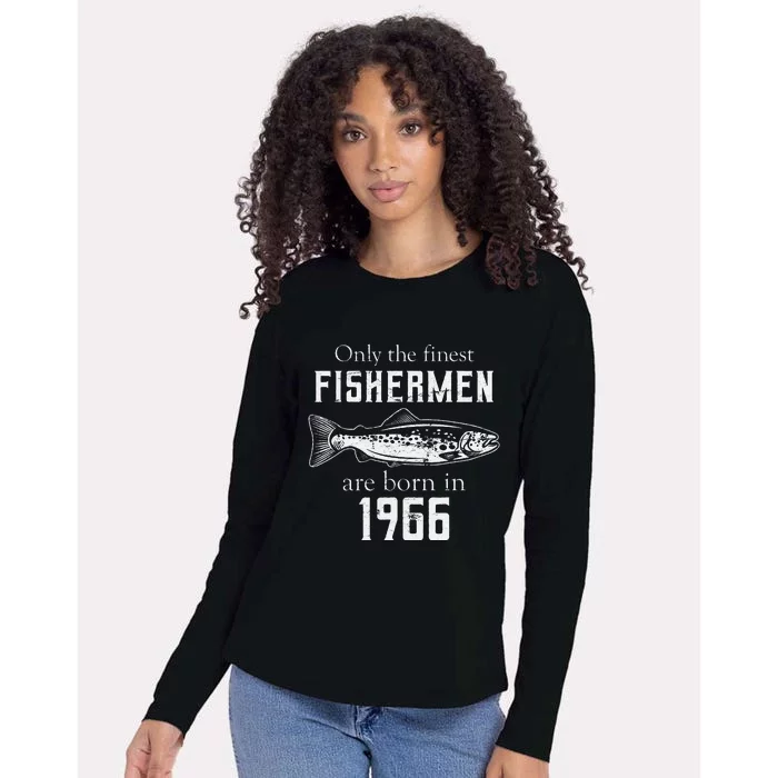 55th Birthday Vintage 1966 Fishing Fisherman 55 Year Old Womens Cotton Relaxed Long Sleeve T-Shirt