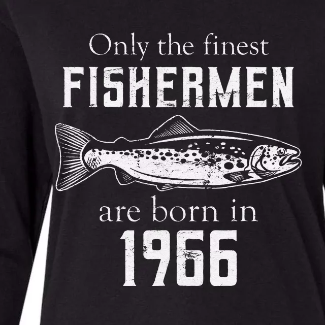 55th Birthday Vintage 1966 Fishing Fisherman 55 Year Old Womens Cotton Relaxed Long Sleeve T-Shirt