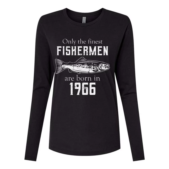 55th Birthday Vintage 1966 Fishing Fisherman 55 Year Old Womens Cotton Relaxed Long Sleeve T-Shirt