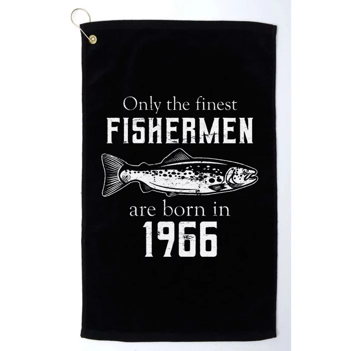 55th Birthday Vintage 1966 Fishing Fisherman 55 Year Old Platinum Collection Golf Towel