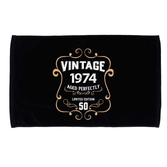 50th Birthday Vintage 1974 Aged Perfectly Gift Microfiber Hand Towel