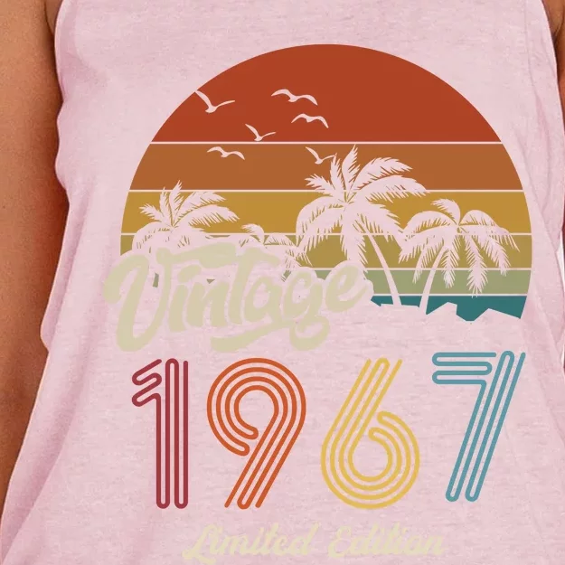 56th Birthday Vintage Limited Edition 1967 Women's Knotted Racerback Tank