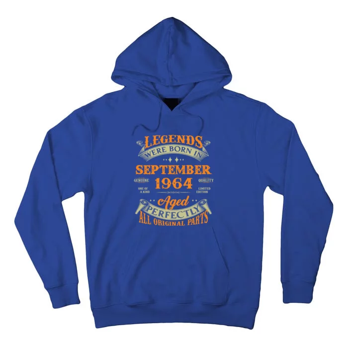 59th Birthday Vintage Legends Born In September 1964 Gift Tall Hoodie