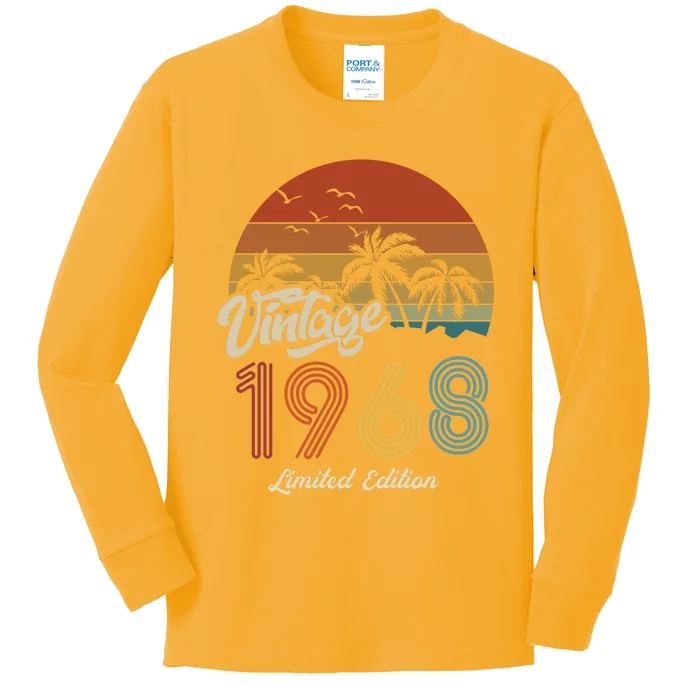 55th Birthday Vintage Limited Edition 1968 Kids Long Sleeve Shirt