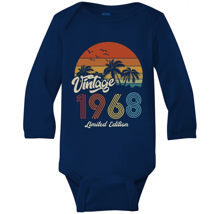 55th Birthday Vintage Limited Edition 1968 Baby Long Sleeve Bodysuit