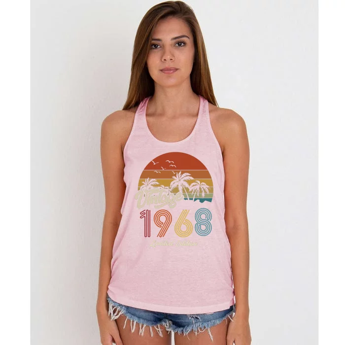 55th Birthday Vintage Limited Edition 1968 Women's Knotted Racerback Tank