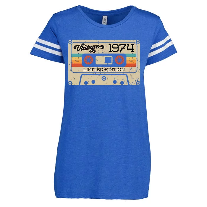 50th Birthday Vintage 1974 Limited Edition Enza Ladies Jersey Football T-Shirt