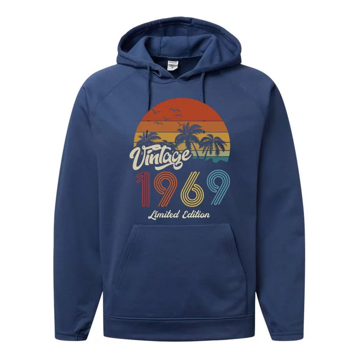 54th Birthday Vintage Limited Edition 1969 Performance Fleece Hoodie