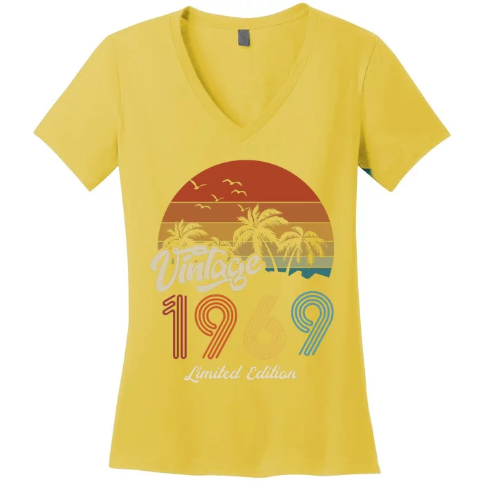 54th Birthday Vintage Limited Edition 1969 Women's V-Neck T-Shirt