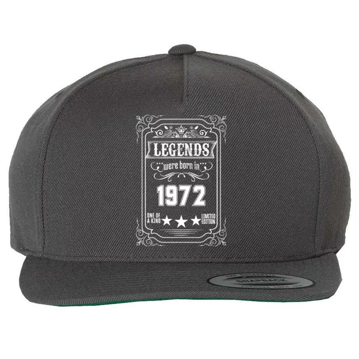 52th Birthday Vintage Legends Born In 1972 52 Years Old Wool Snapback Cap