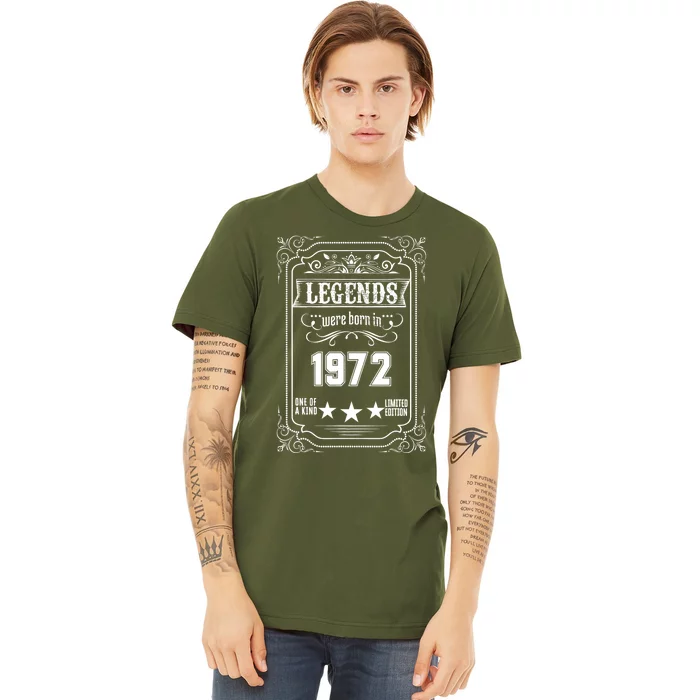 52th Birthday Vintage Legends Born In 1972 52 Years Old Premium T-Shirt