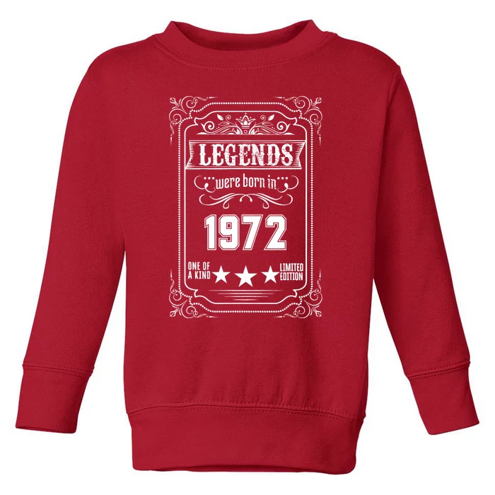 52th Birthday Vintage Legends Born In 1972 52 Years Old Toddler Sweatshirt