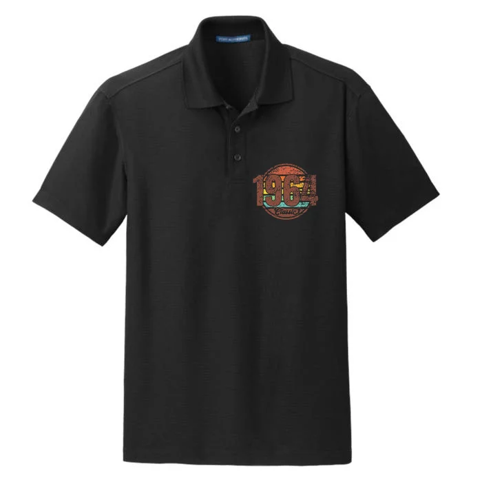 58th Birthday Vintage 1964 Classic Retro Bday 1964 Dry Zone Grid Performance Polo