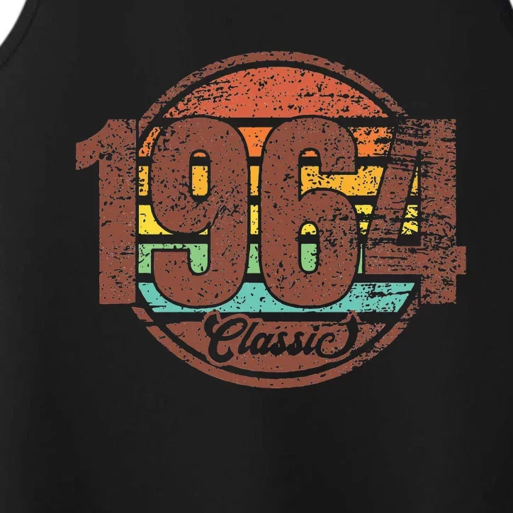 58th Birthday Vintage 1964 Classic Retro Bday 1964 Performance Tank