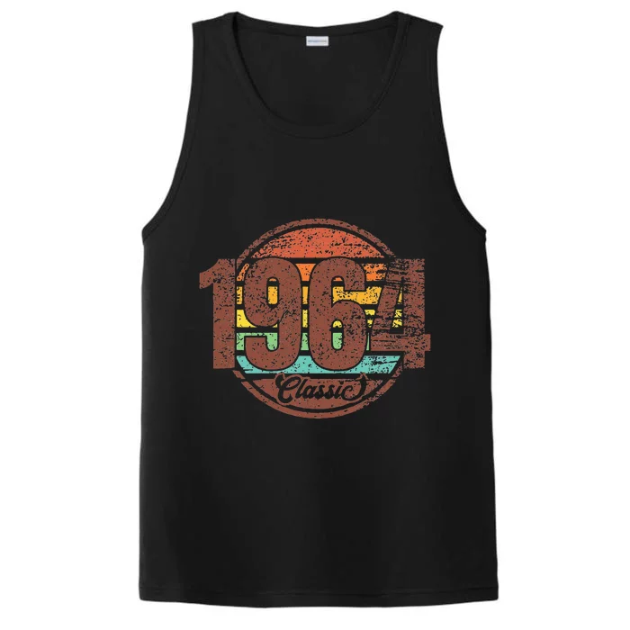 58th Birthday Vintage 1964 Classic Retro Bday 1964 Performance Tank