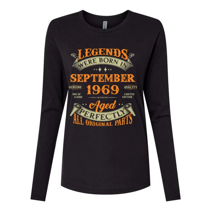 54th Birthday Vintage Legends Born In September 1969 Gift Womens Cotton Relaxed Long Sleeve T-Shirt