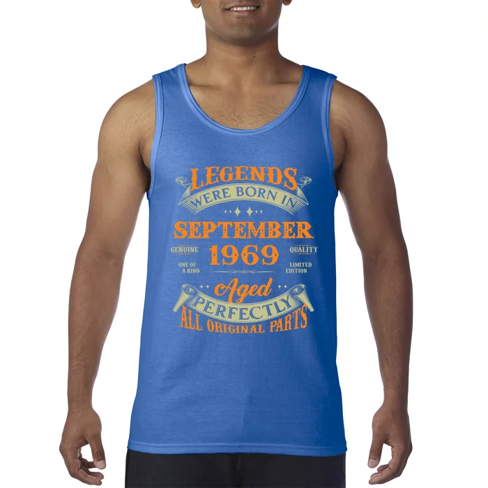 54th Birthday Vintage Legends Born In September 1969 Gift Tank Top