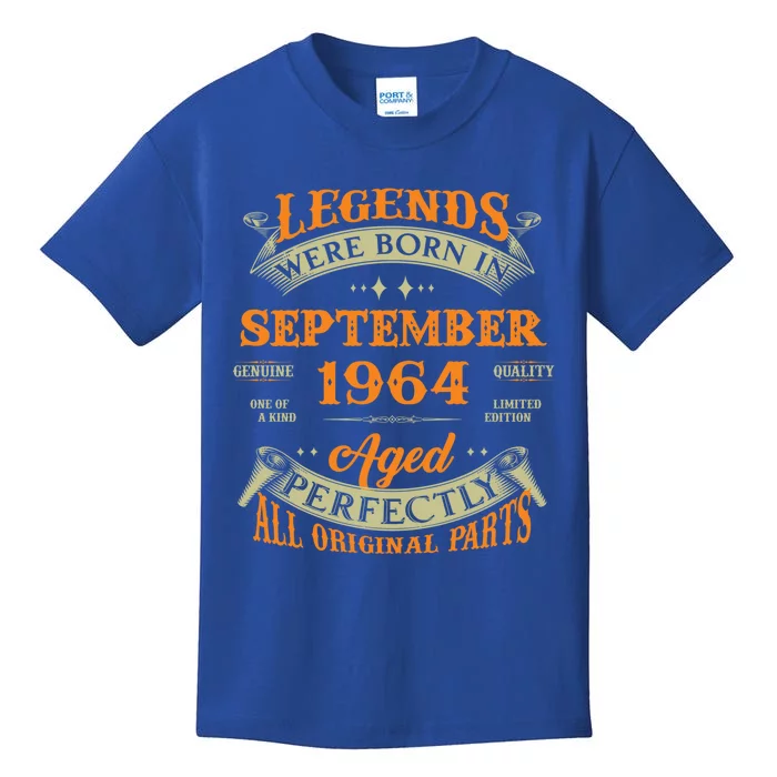 59th Birthday Vintage Legends Born In September 1964 Cool Gift Kids T-Shirt