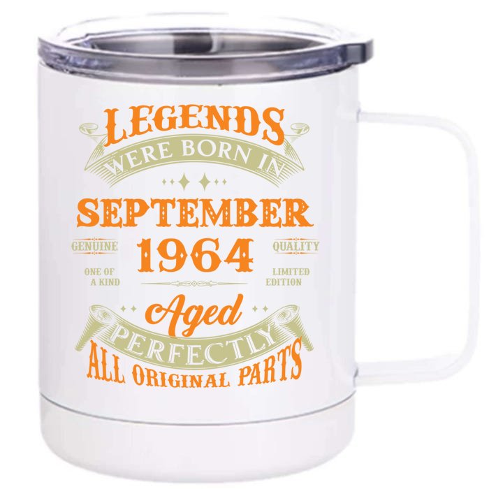 59th Birthday Vintage Legends Born In September 1964 Cool Gift Front & Back 12oz Stainless Steel Tumbler Cup