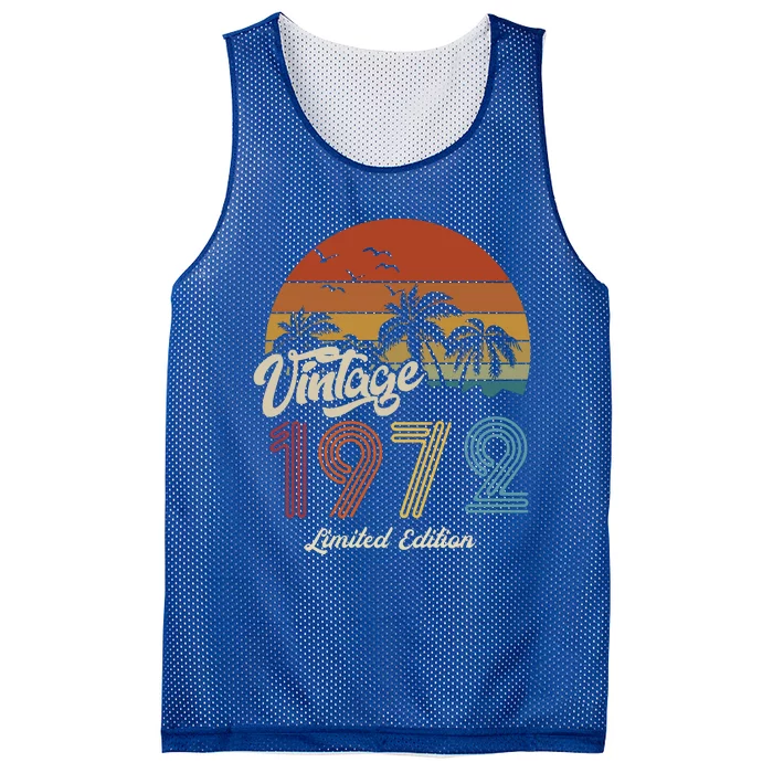 51st Birthday Vintage Limited Edition 1972 Mesh Reversible Basketball Jersey Tank