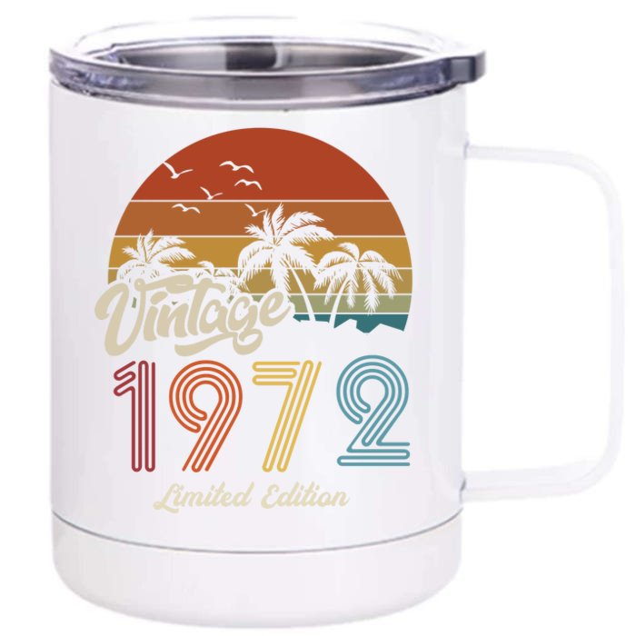 51st Birthday Vintage Limited Edition 1972 Front & Back 12oz Stainless Steel Tumbler Cup