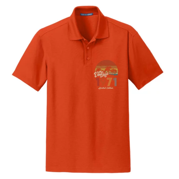 52nd Birthday Vintage Limited Edition 1971 Dry Zone Grid Performance Polo