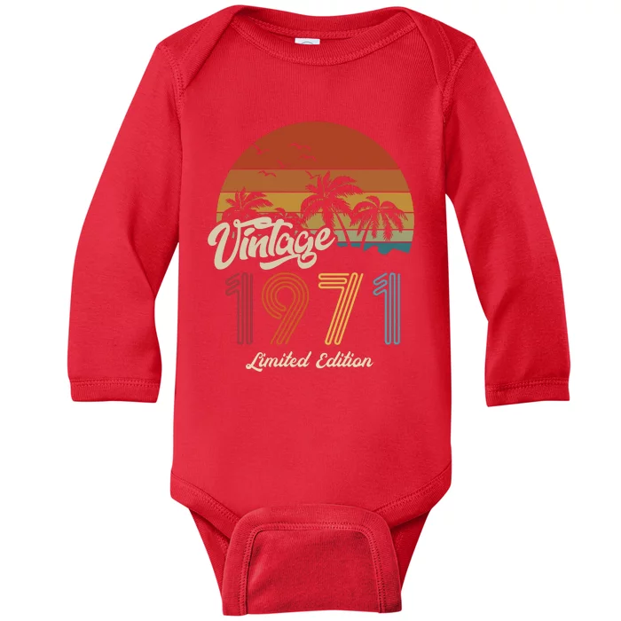 52nd Birthday Vintage Limited Edition 1971 Baby Long Sleeve Bodysuit