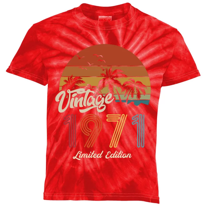 52nd Birthday Vintage Limited Edition 1971 Kids Tie-Dye T-Shirt