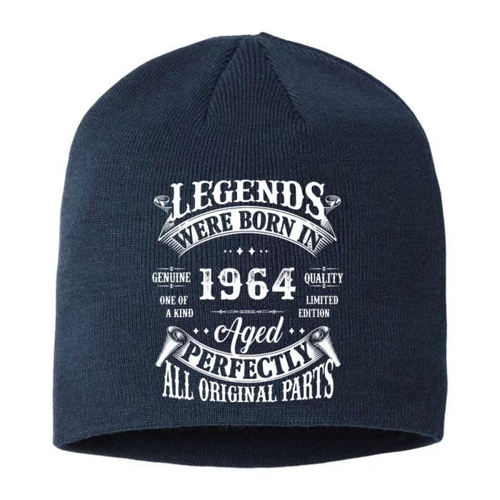 58th Birthday Vintage Birthday Legend Born In 1964 8 1/2in Sustainable Knit Beanie