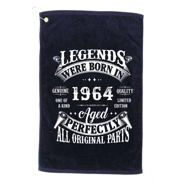 58th Birthday Vintage Birthday Legend Born In 1964 Platinum Collection Golf Towel