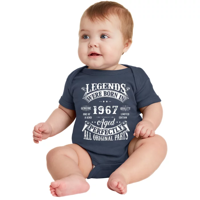 55th Birthday Vintage Birthday Legend Born In 1967 Baby Bodysuit