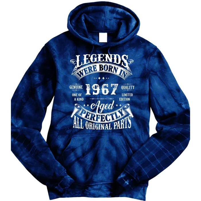 55th Birthday Vintage Birthday Legend Born In 1967 Tie Dye Hoodie