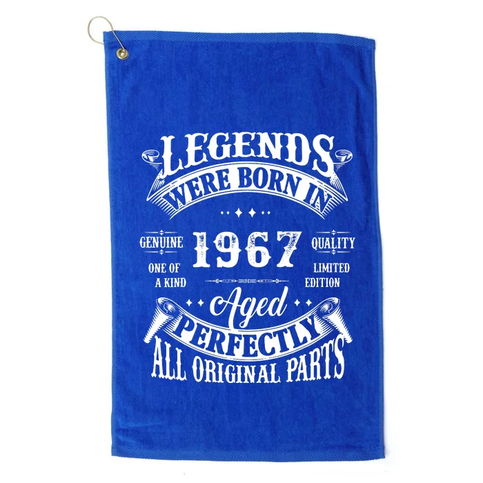 55th Birthday Vintage Birthday Legend Born In 1967 Platinum Collection Golf Towel