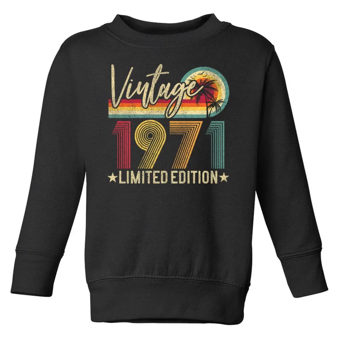 53rd Birthday Vintage 1971 53 Years Old Retro Toddler Sweatshirt