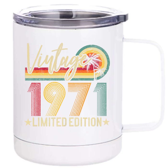 53rd Birthday Vintage 1971 53 Years Old Retro Front & Back 12oz Stainless Steel Tumbler Cup