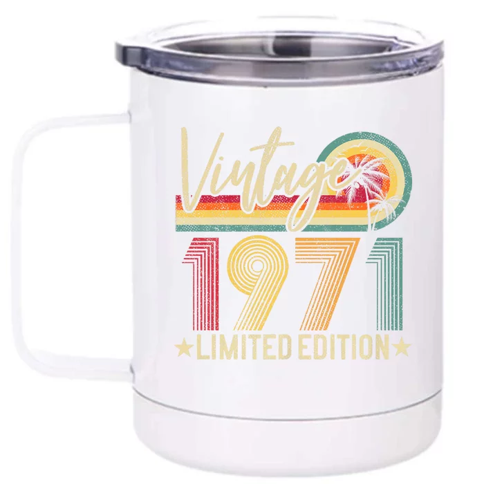 53rd Birthday Vintage 1971 53 Years Old Retro Front & Back 12oz Stainless Steel Tumbler Cup