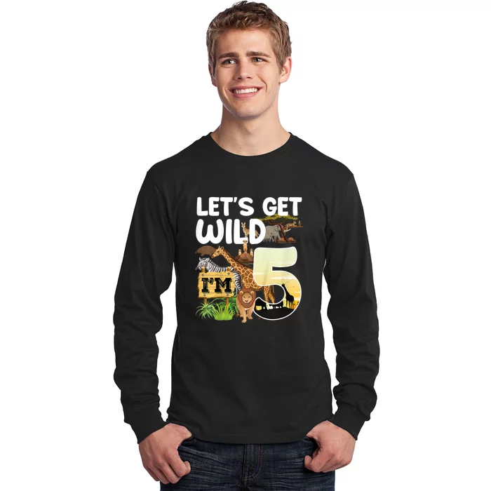 5th Birthday Zoo Safari Jungle Animal | Lets Get Wild Im 5 Long Sleeve Shirt