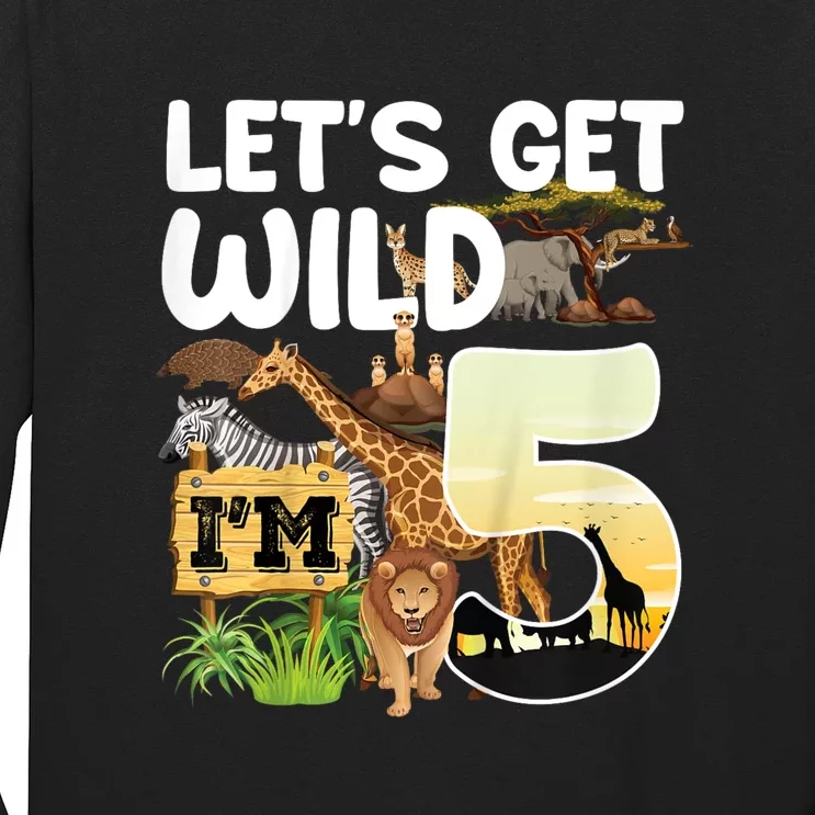 5th Birthday Zoo Safari Jungle Animal | Lets Get Wild Im 5 Long Sleeve Shirt