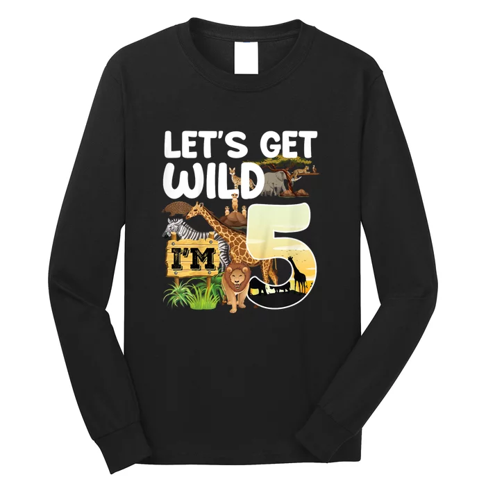 5th Birthday Zoo Safari Jungle Animal | Lets Get Wild Im 5 Long Sleeve Shirt