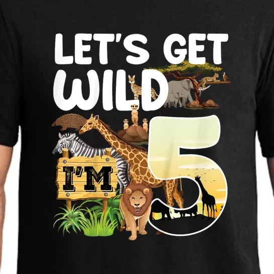 5th Birthday Zoo Safari Jungle Animal | Lets Get Wild Im 5 Pajama Set