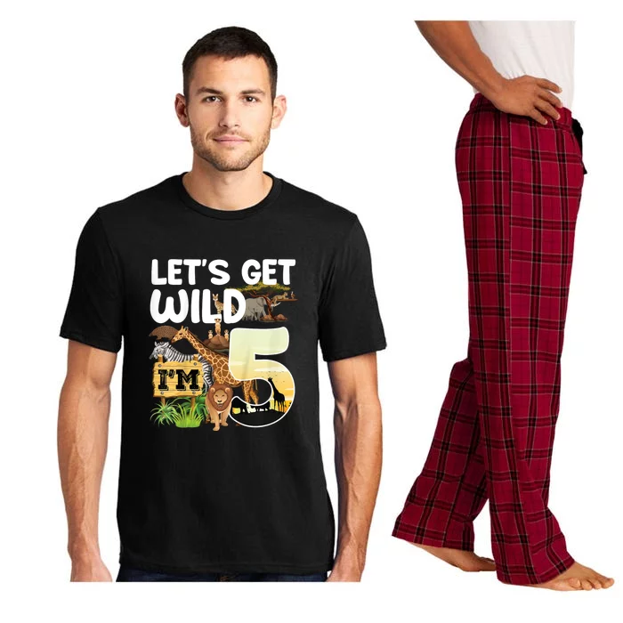 5th Birthday Zoo Safari Jungle Animal | Lets Get Wild Im 5 Pajama Set