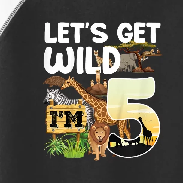 5th Birthday Zoo Safari Jungle Animal | Lets Get Wild Im 5 Toddler Fine Jersey T-Shirt