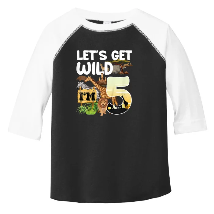 5th Birthday Zoo Safari Jungle Animal | Lets Get Wild Im 5 Toddler Fine Jersey T-Shirt