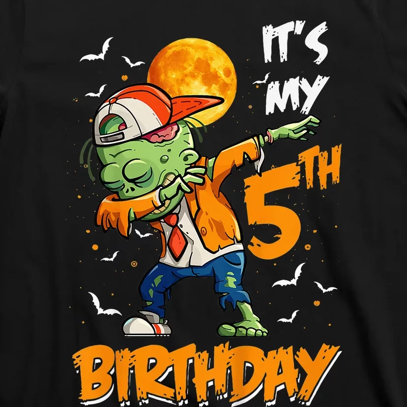 5th Birthday Zombie Halloween Costume Dabbing Undead Party T-Shirt