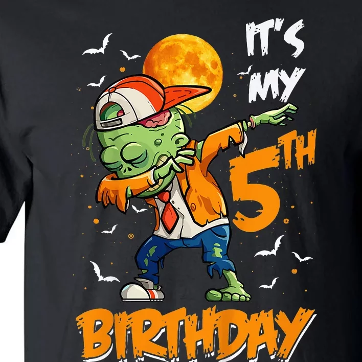 5th Birthday Zombie Halloween Costume Dabbing Undead Party Tall T-Shirt