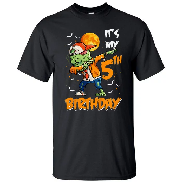 5th Birthday Zombie Halloween Costume Dabbing Undead Party Tall T-Shirt