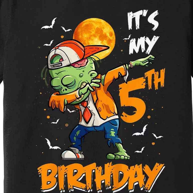 5th Birthday Zombie Halloween Costume Dabbing Undead Party Premium T-Shirt